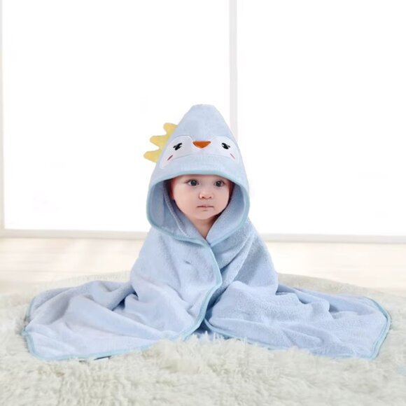 Ultra-Soft Microfiber Hooded Baby Towel & Robe - Unisex - Newborn to 3 Years - Picture 1 of 7